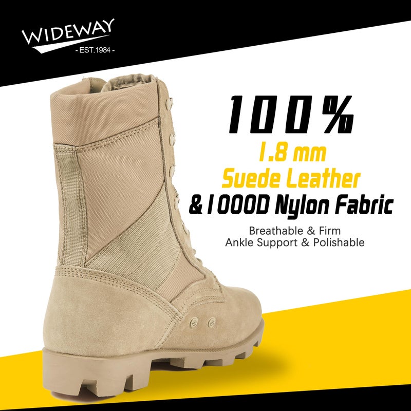WIDEWAY Men and Women Jungle Boots Tactical Military Combat Boots Leather Army Hunting Combat Work Boots - Image 3